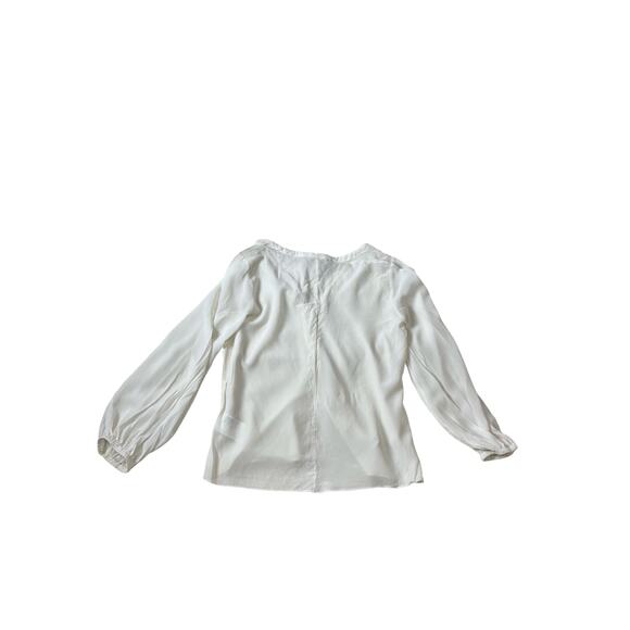 Club Monaco 100% mulberry silk white prairie button up long sleeve blouse size s - Picture 6 of 8